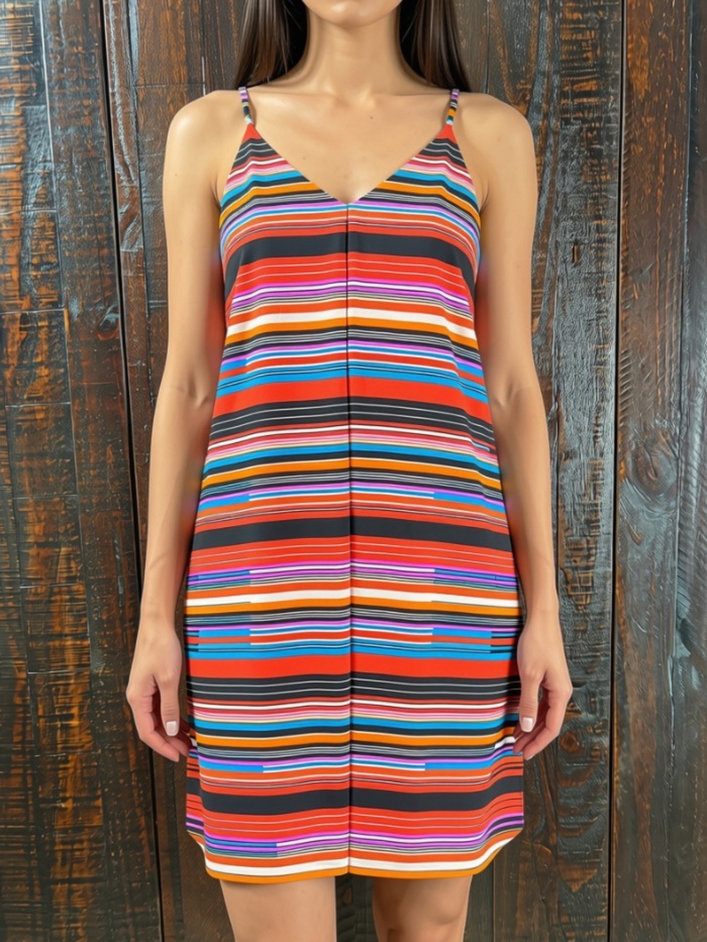 Vince Camuto Multi Color Striped Sleeveless Mini Dress XXS
